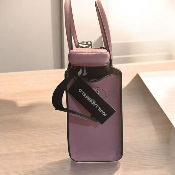 KARL LAGERFELD MAYBELLE PARIS SATCHEL/CROSSBODY BAG PINK BLUSH MULTI NWT - Picture 2 of 7